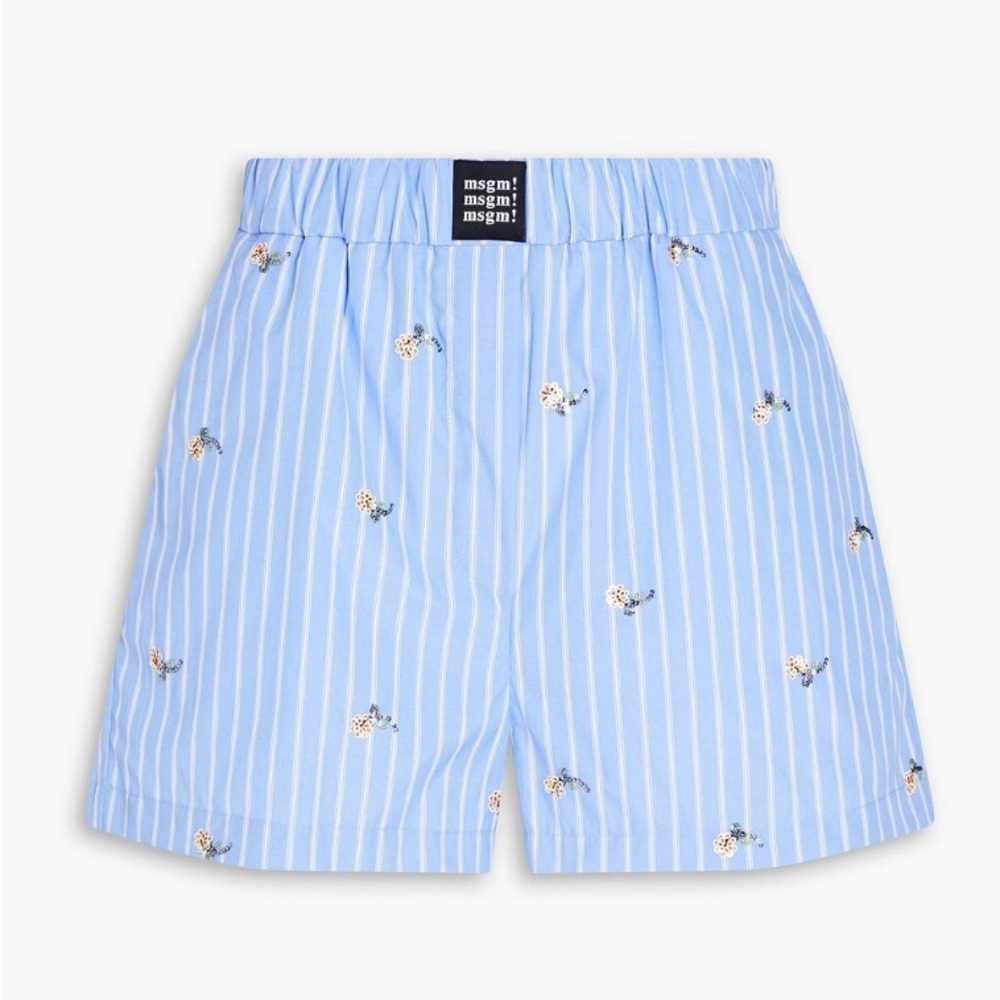 NWT MSGM Boxer shorts with sequin flowers.
